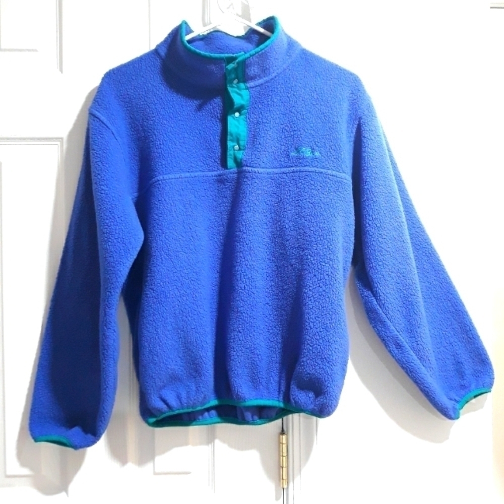 Vintage L.L.Bean kids Sweater blue warm Long-Sleeve size 18 or large
